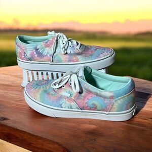 Vans Pastel Tie Dye Canvas Lace Up Sneakers Shoes Size 9.5 Women